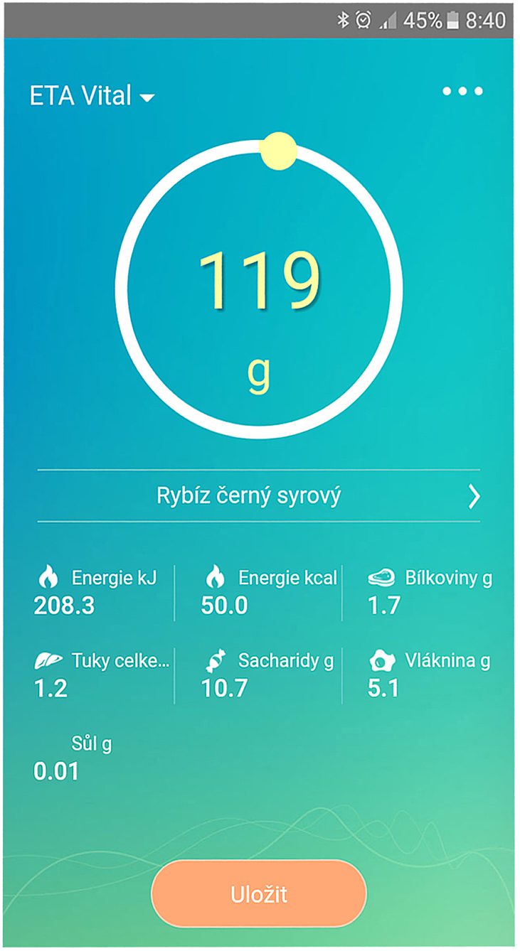 ETA Nutri Vital 0790 okos konyhai mérleg tápértékelemző alkalmazással – 6. kép