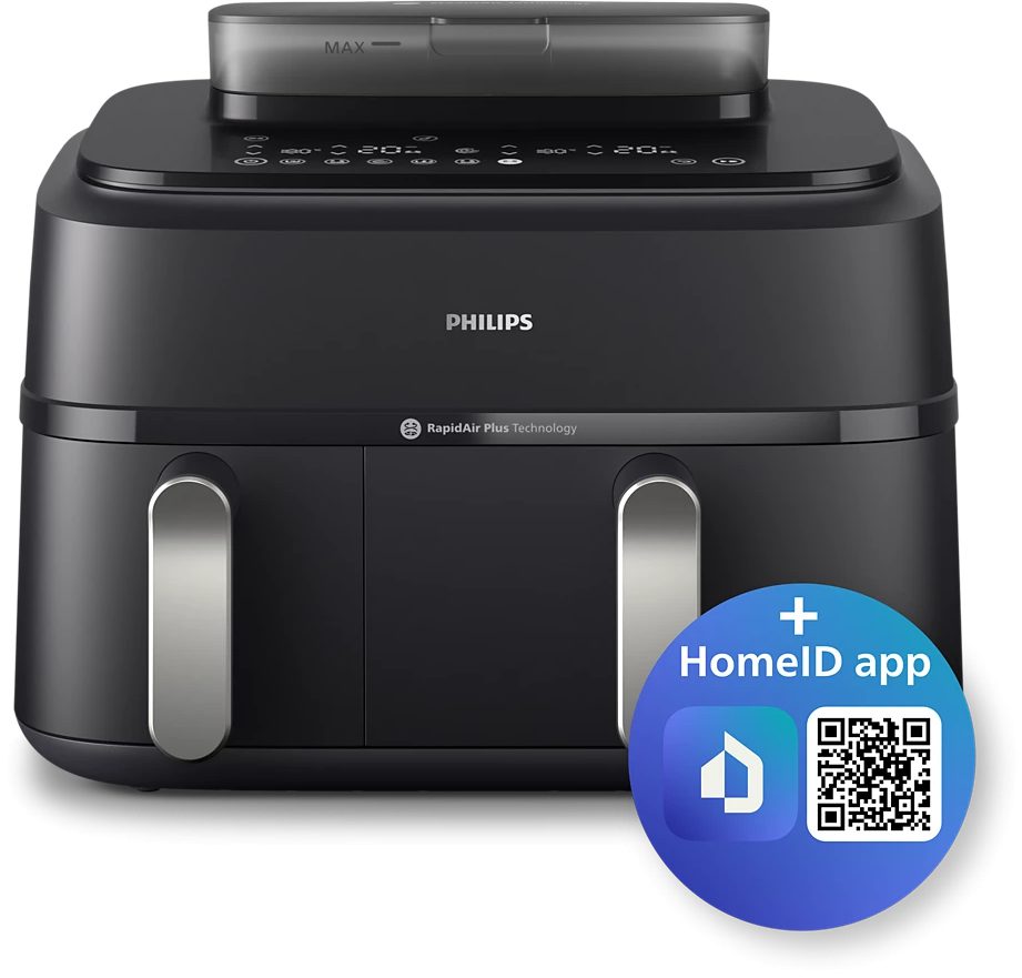 PHILIPS 5000 Series NA550/00 SteamFry+ 9 literes, dupla kosaras Airfryer gőzfunkcióval – 4. kép