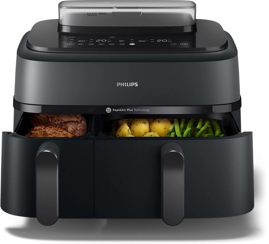 PHILIPS 5000 Series NA550/00 SteamFry+ 9 literes, dupla kosaras Airfryer gőzfunkcióval – 5. kép