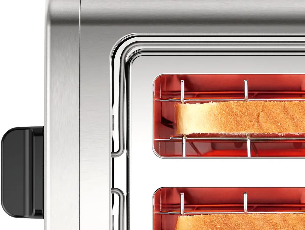 BOSCH TAT4P420 DesignLine kétrekeszes kenyérpirító, 970 W, fémházas – 4. kép