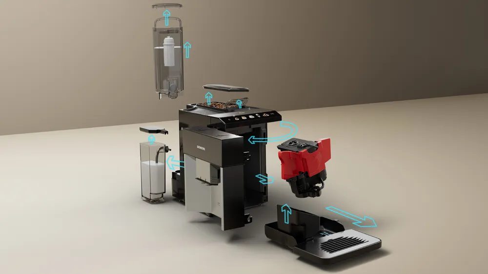 SIEMENS TQ513R01 EQ500 automata kávéfőző, 15 bar, coffeeSelect Display, inox – 6. kép
