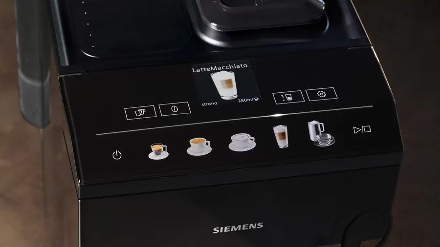 SIEMENS TP511R09 EQ500 automata kávéfőző, 15 baros pumpával és kerámia őrlővel, zongorafekete – 6. kép