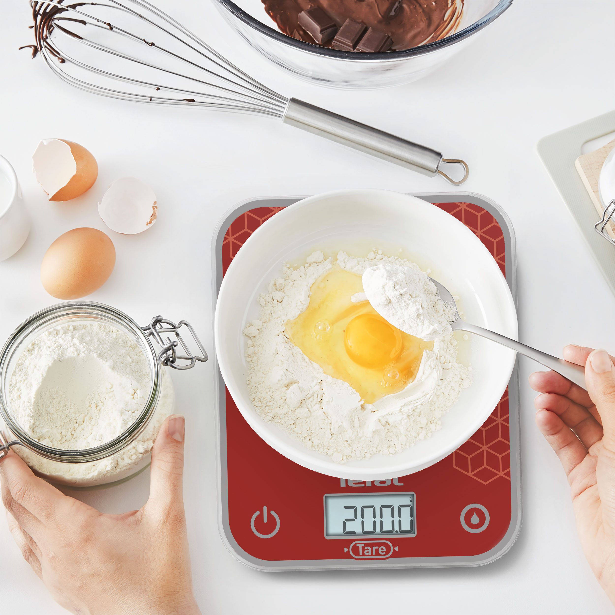 TEFAL BC50D7V0 Optiss elektronikus konyhai mérleg edzett üvegfelülettel – 3. kép