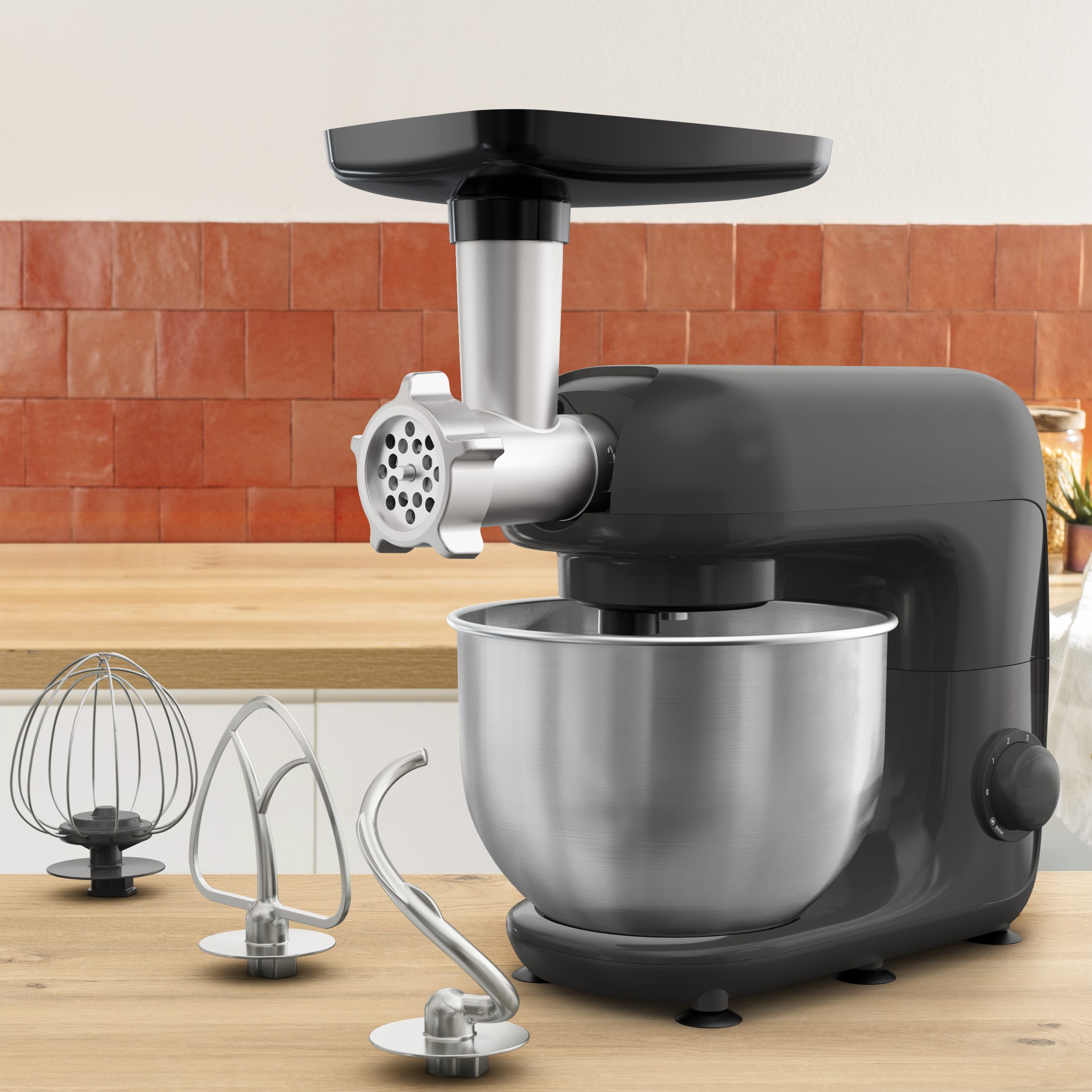 TEFAL QB161H38 Bake Essential Black MM konyhai robotgép húsdarálóval – 4. kép