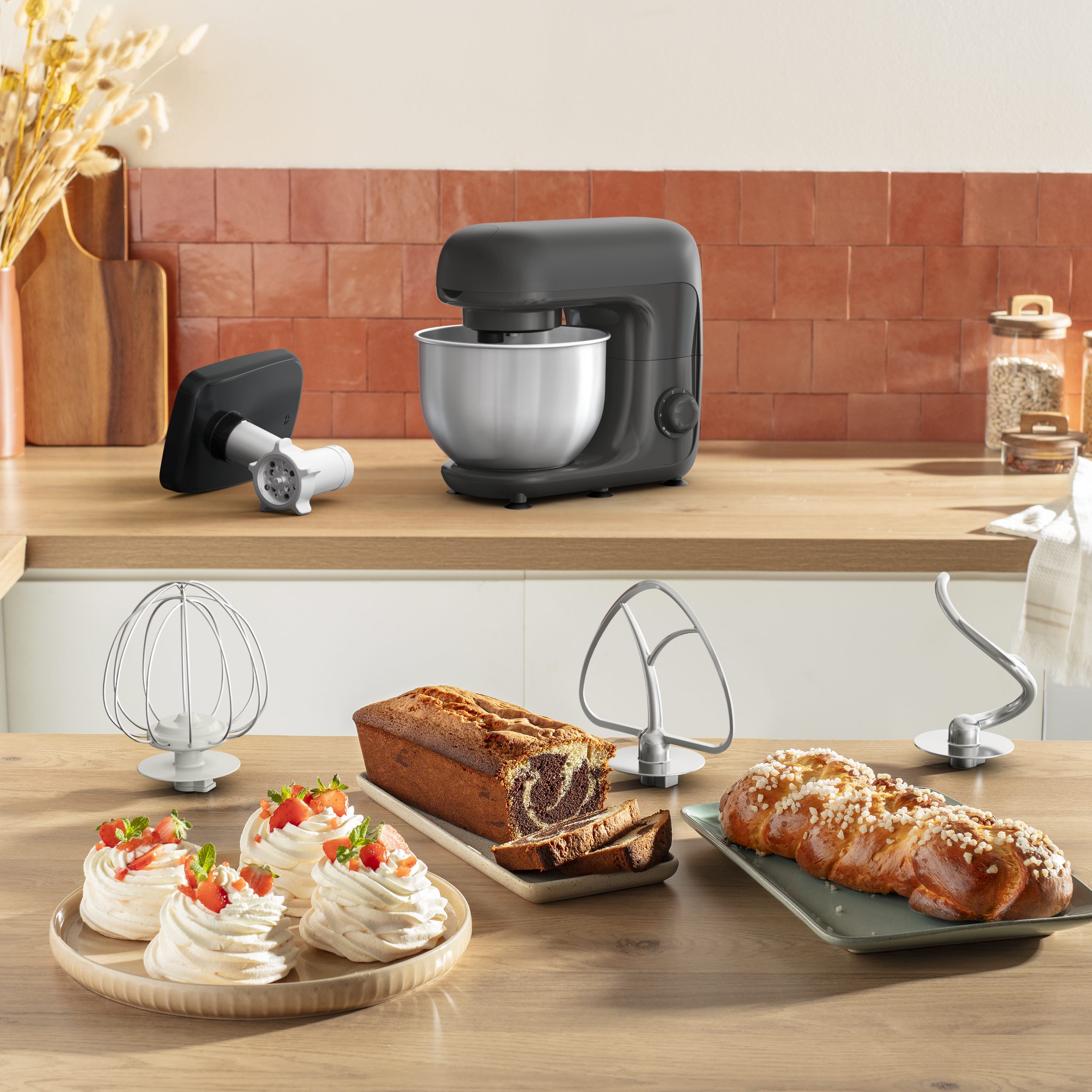 TEFAL QB161H38 Bake Essential Black MM konyhai robotgép húsdarálóval – 5. kép