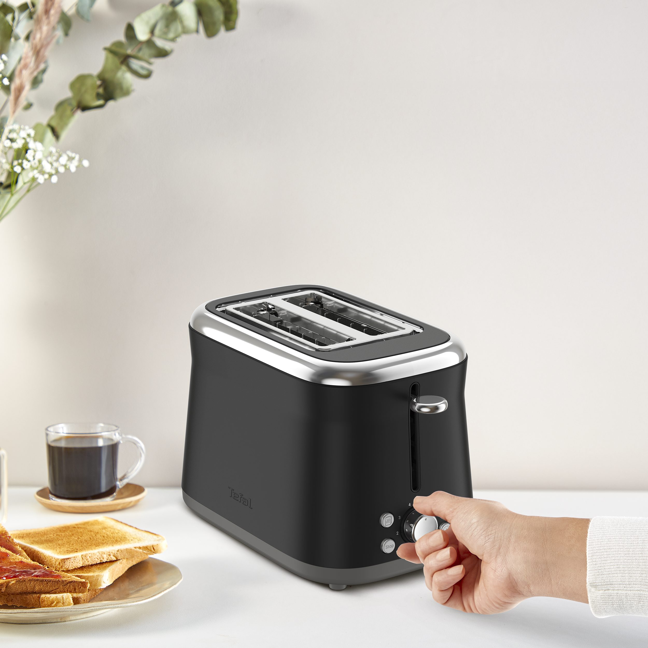 TEFAL TT7208E0 Collection Black kétrekeszes kenyérpirító – 2. kép
