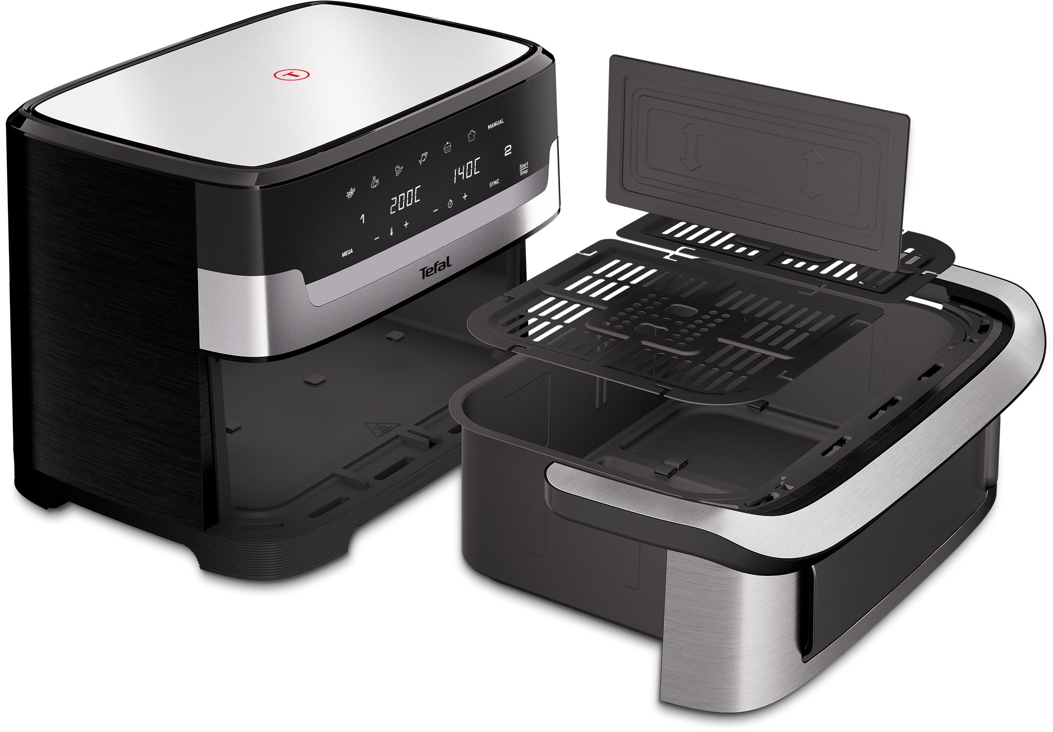 TEFAL EY922DE0 Dual Easy Fry Flex 9 literes forrólevegős sütő – 2. kép