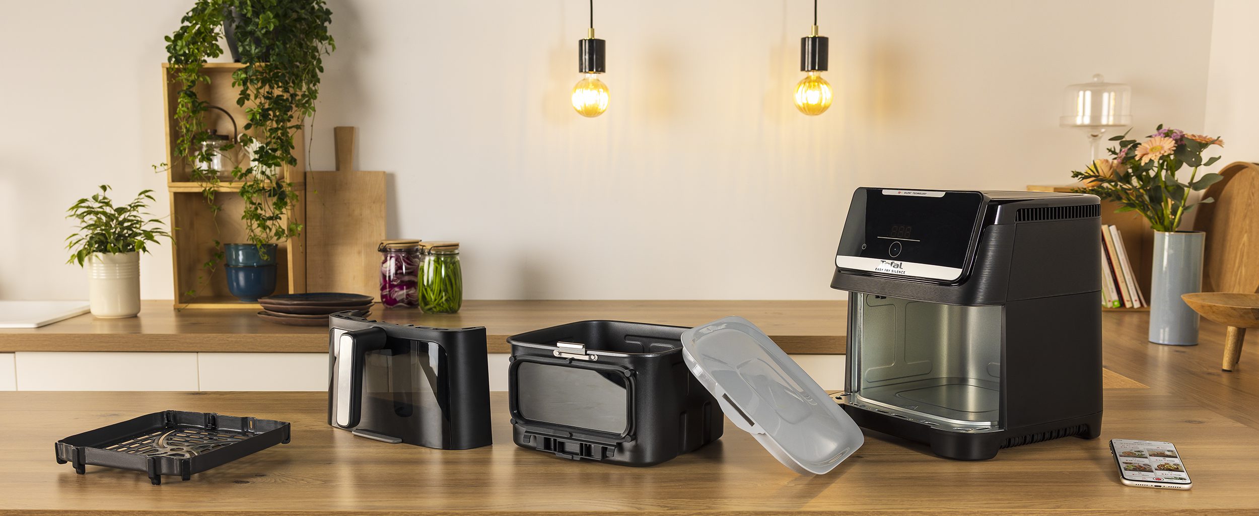 TEFAL EY8468E0 Easy Fry Silence XXL 7 l Vision fekete forrólevegős sütő – 4. kép