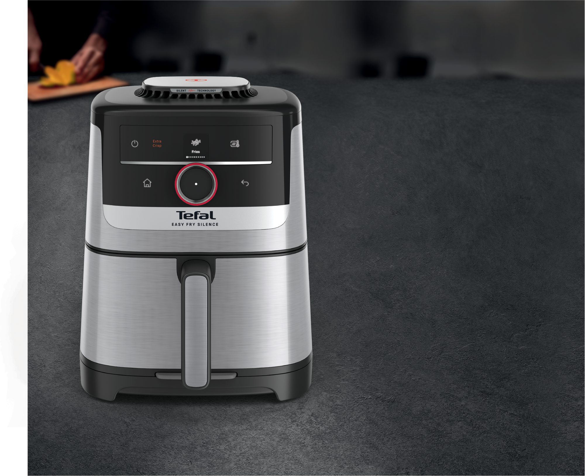TEFAL EY572DE1 Easy Fry Smart & Silence 5 l-es rozsdamentes acél forrólevegős sütő – 3. kép