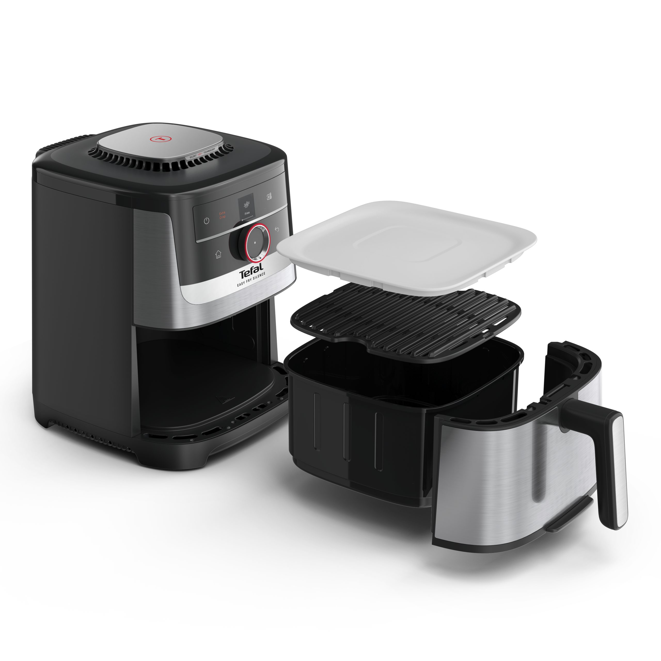 TEFAL EY572DE1 Easy Fry Smart & Silence 5 l-es rozsdamentes acél forrólevegős sütő – 9. kép