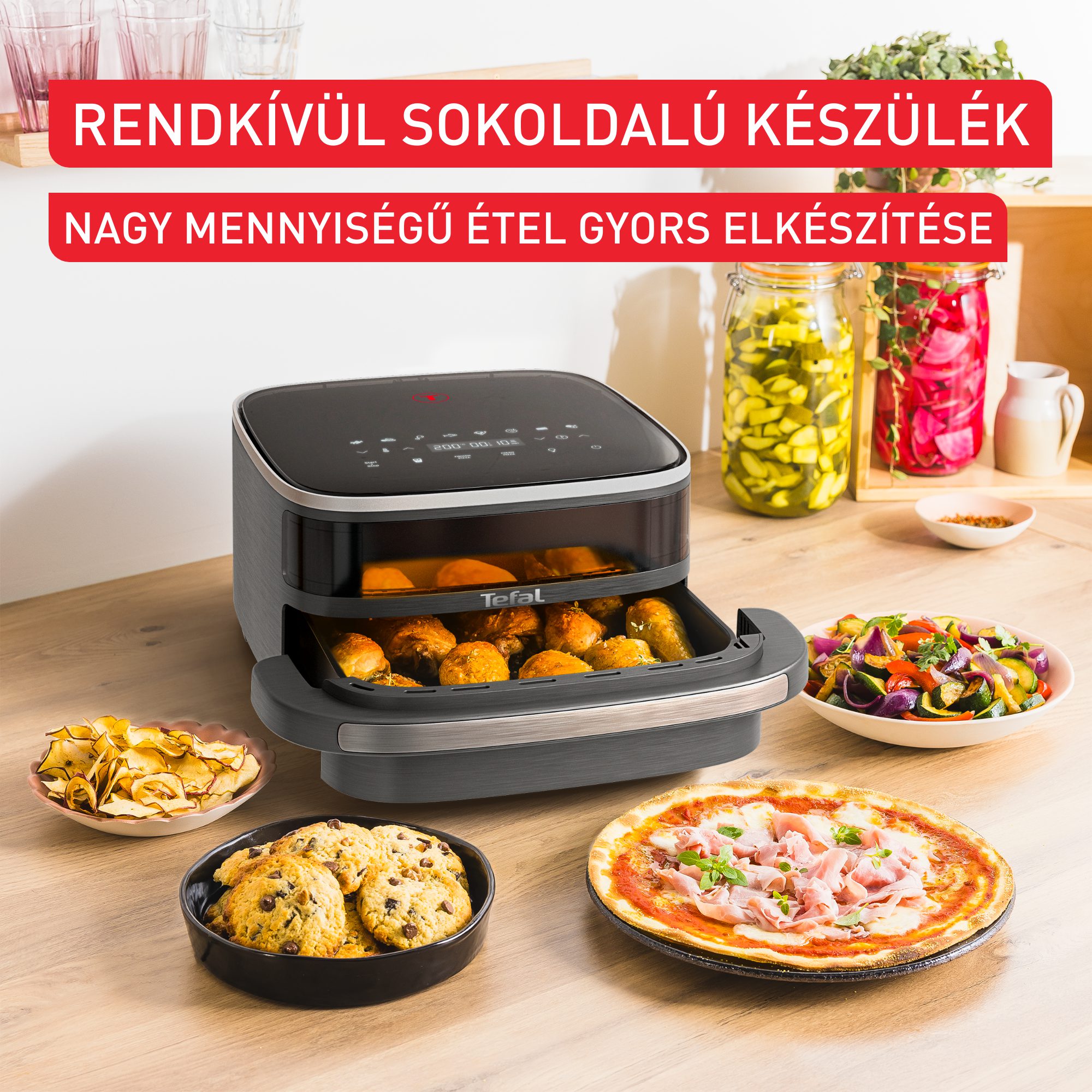 TEFAL FW402HE0 Easy Fry Pizza 4 literes forrólevegős sütő – 5. kép