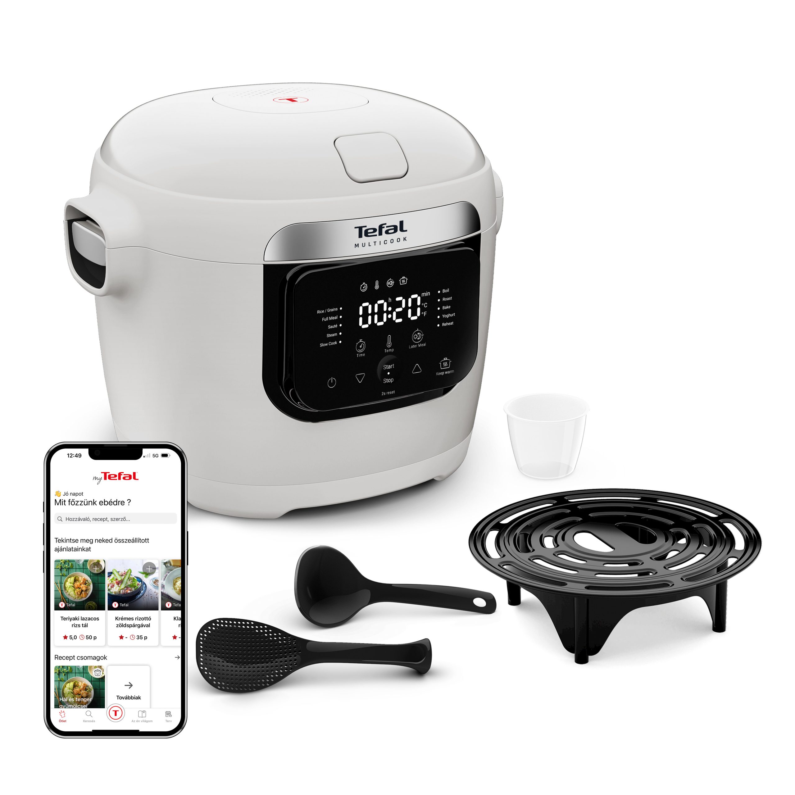 TEFAL MY700BF0 Multicook Nube 6 l-es multifunkciós főzőedény és forrólevegős sütő – 2. kép