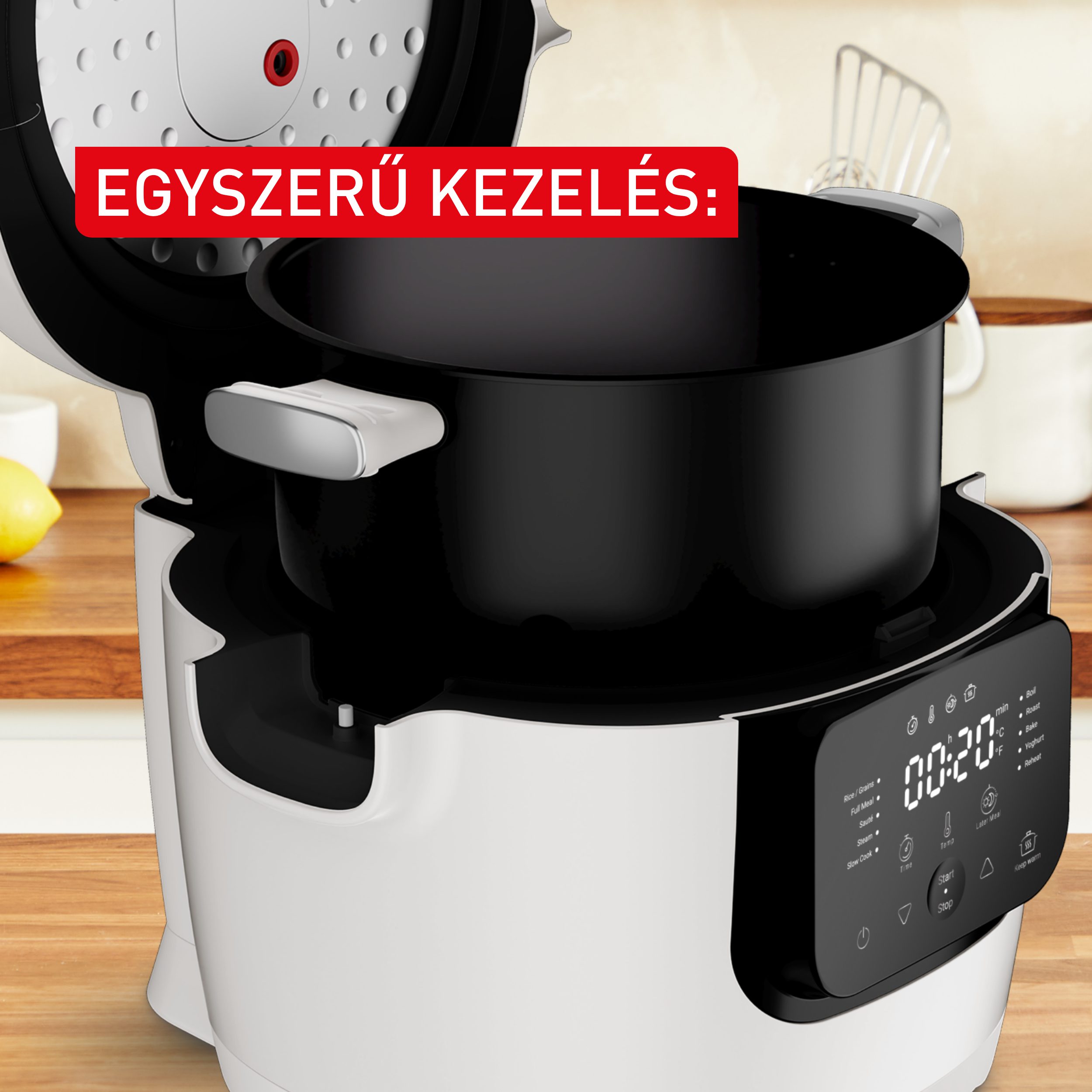TEFAL MY700BF0 Multicook Nube 6 l-es multifunkciós főzőedény és forrólevegős sütő – 7. kép