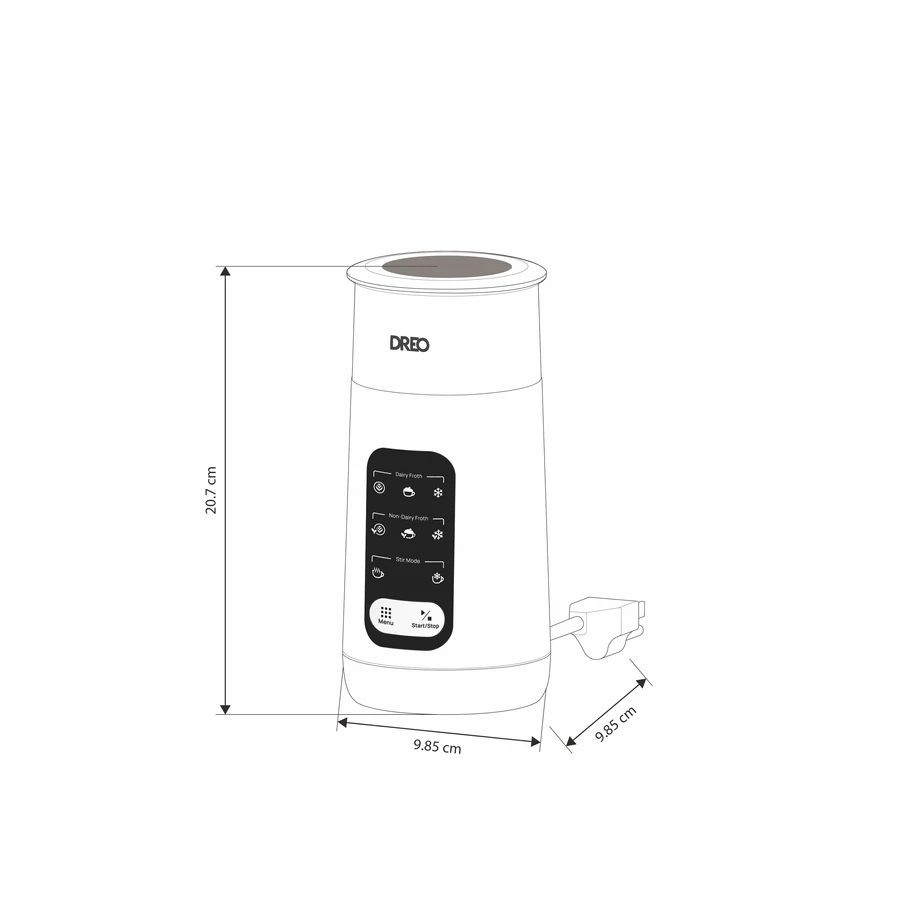DREO Barista Maker KMF Air 8 az 1-ben fekete tejhabosító – 11. kép