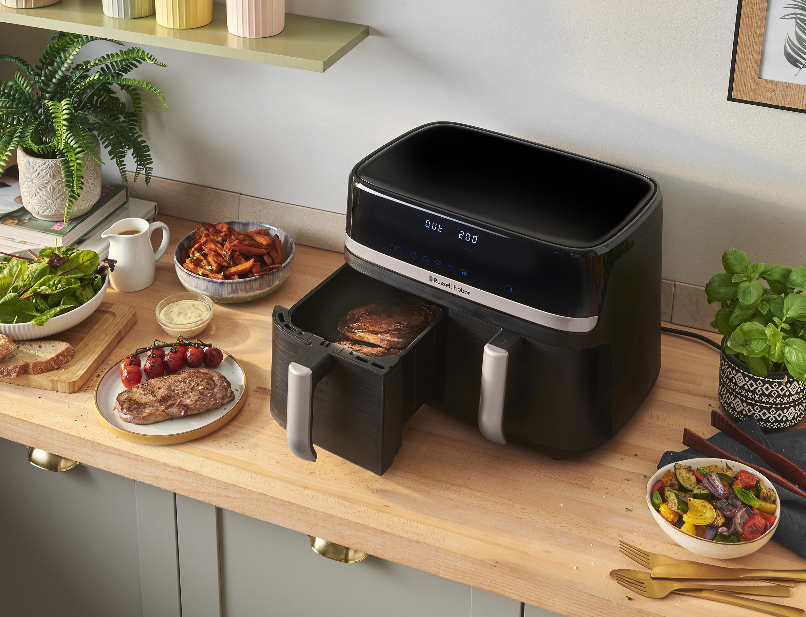 RUSSELL HOBBS 27680-56/RH SatisFry 9 l-es, kétkosaras airfryer – 5. kép