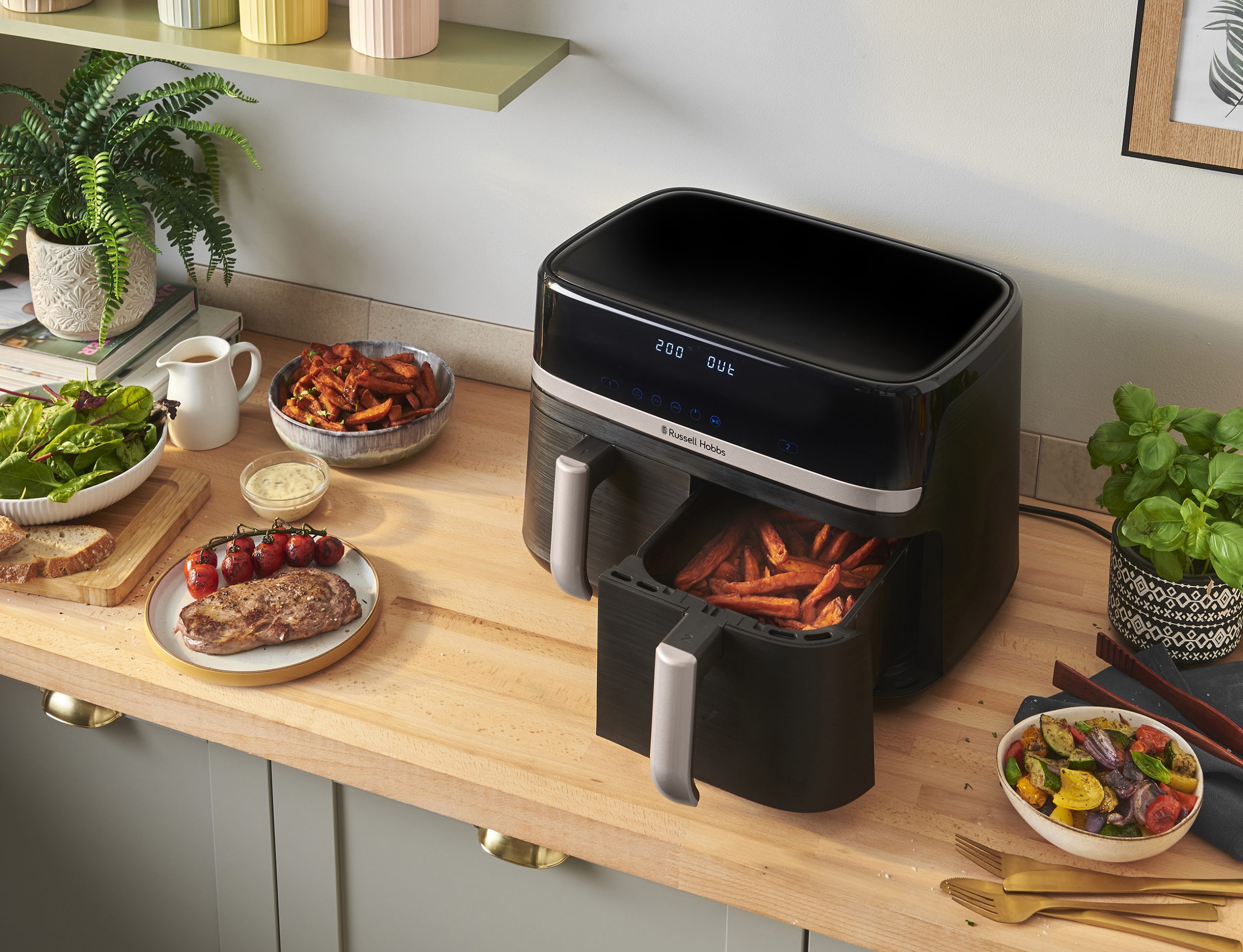 RUSSELL HOBBS 27680-56/RH SatisFry 9 l-es, kétkosaras airfryer – 6. kép