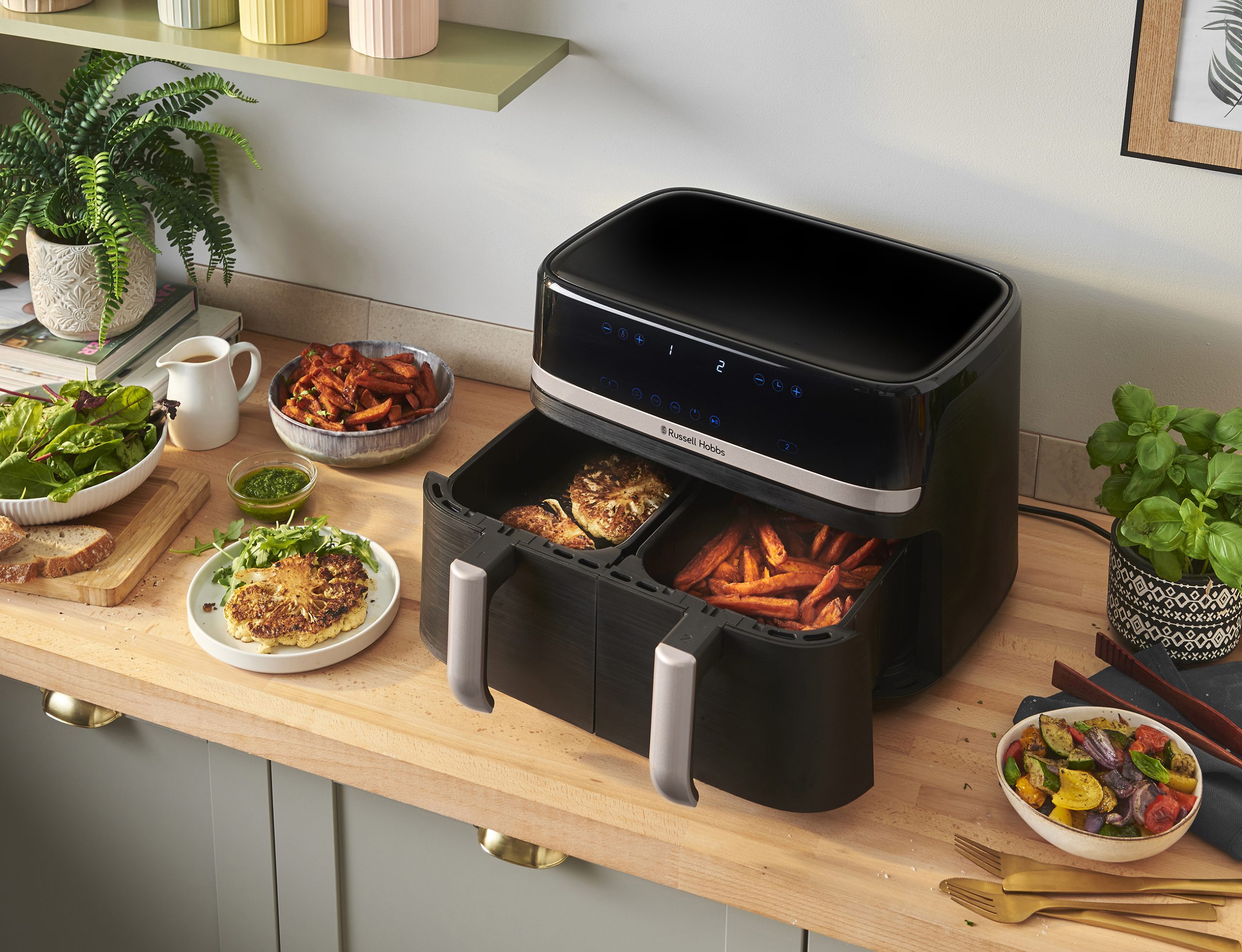 RUSSELL HOBBS 27680-56/RH SatisFry 9 l-es, kétkosaras airfryer – 7. kép