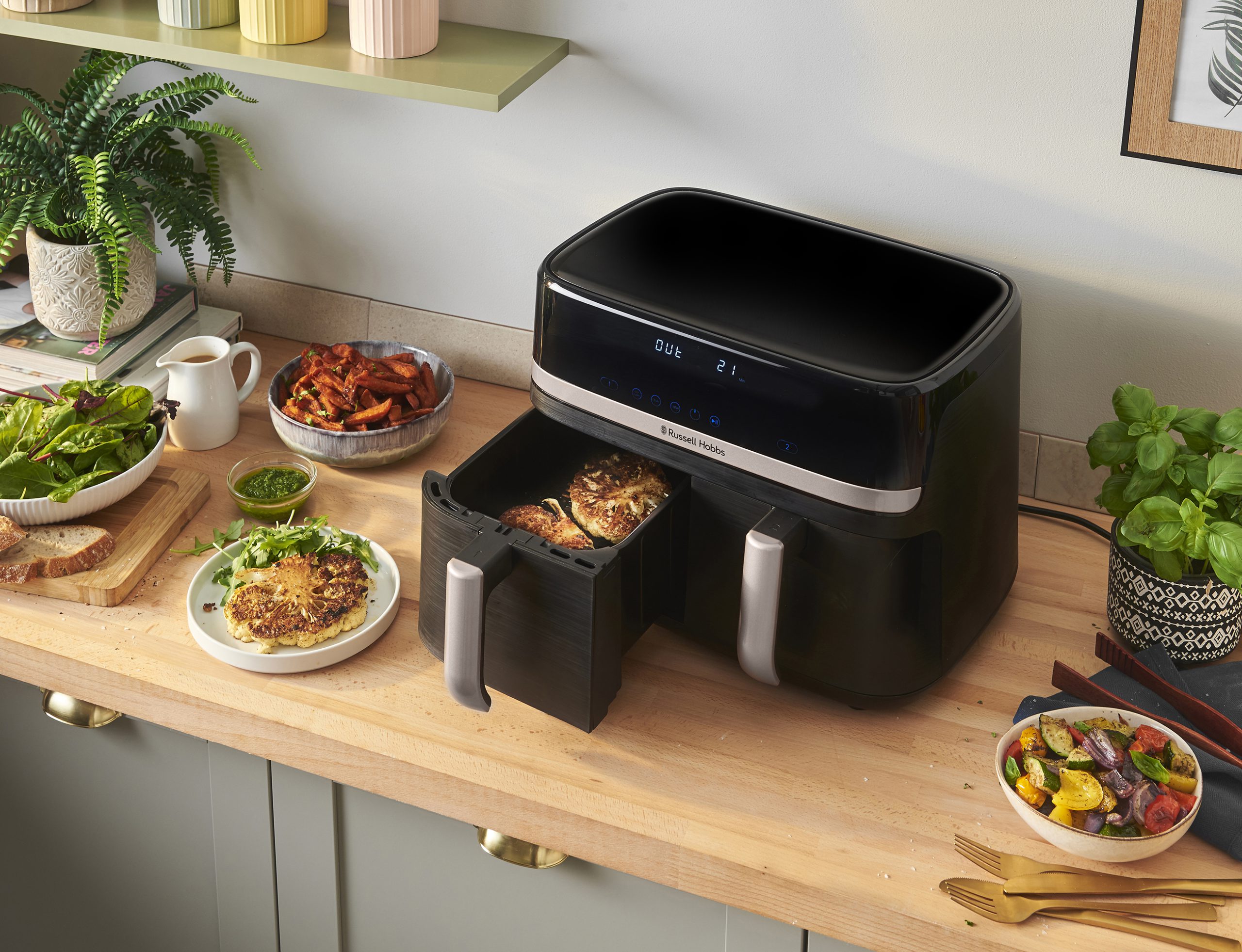 RUSSELL HOBBS 27680-56/RH SatisFry 9 l-es, kétkosaras airfryer – 8. kép