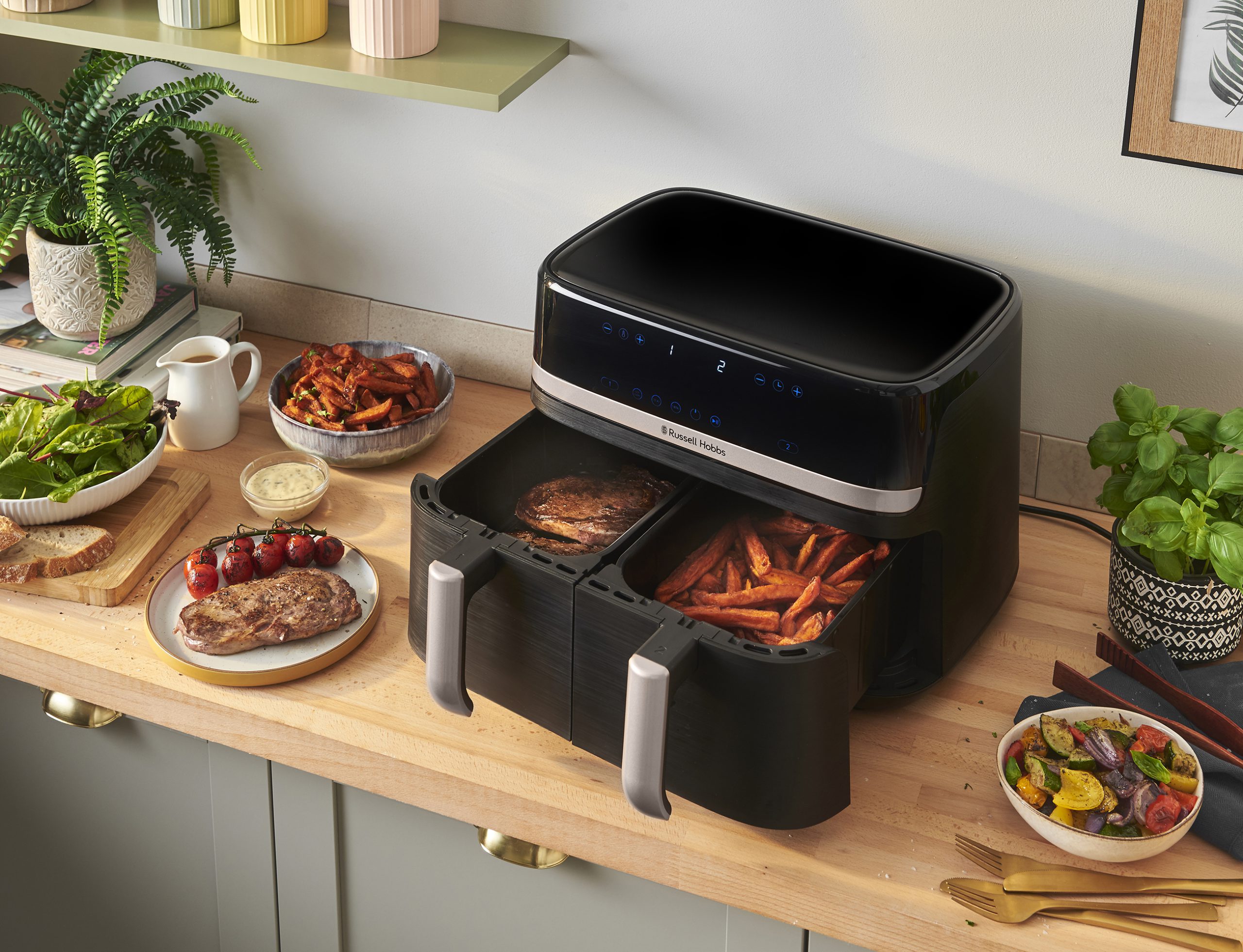 RUSSELL HOBBS 27680-56/RH SatisFry 9 l-es, kétkosaras airfryer – 10. kép