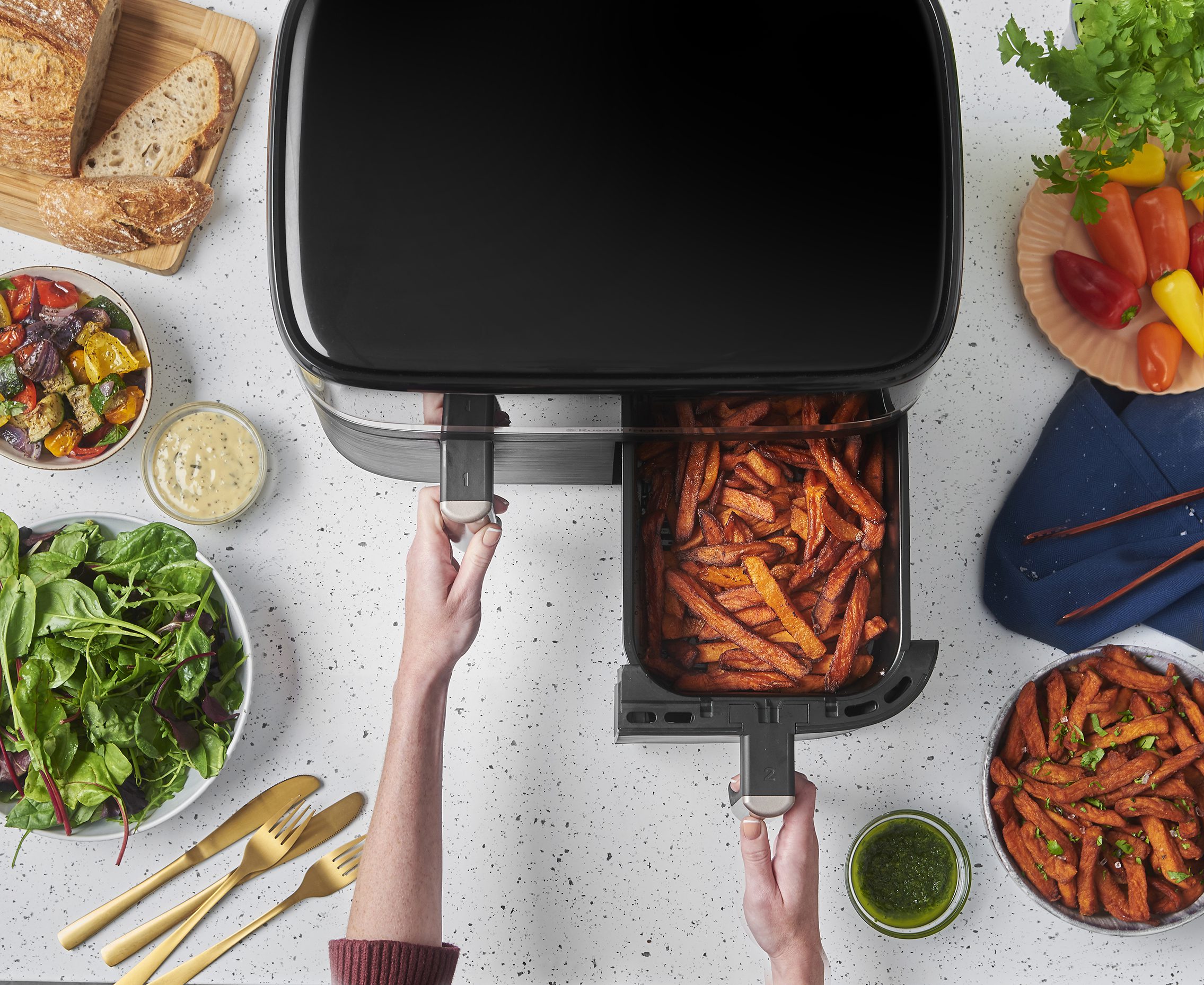 RUSSELL HOBBS 27680-56/RH SatisFry 9 l-es, kétkosaras airfryer – 15. kép