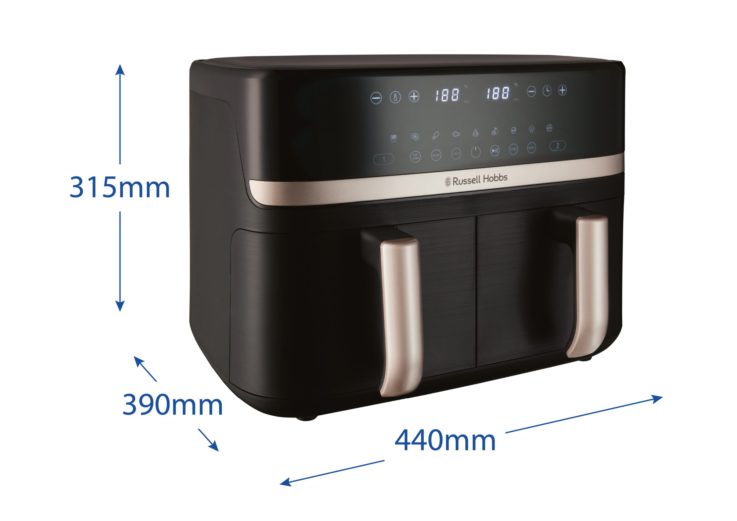 RUSSELL HOBBS 27680-56/RH SatisFry 9 l-es, kétkosaras airfryer – 32. kép