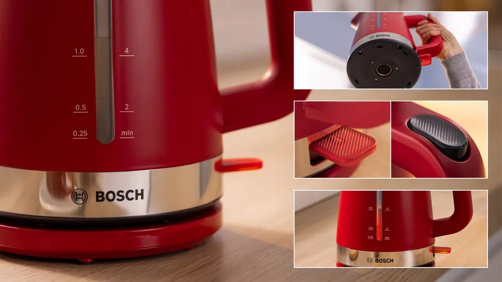 BOSCH TWK4M224 DesignLine piros vízforraló, 2400 W, 1,7 l – 6. kép