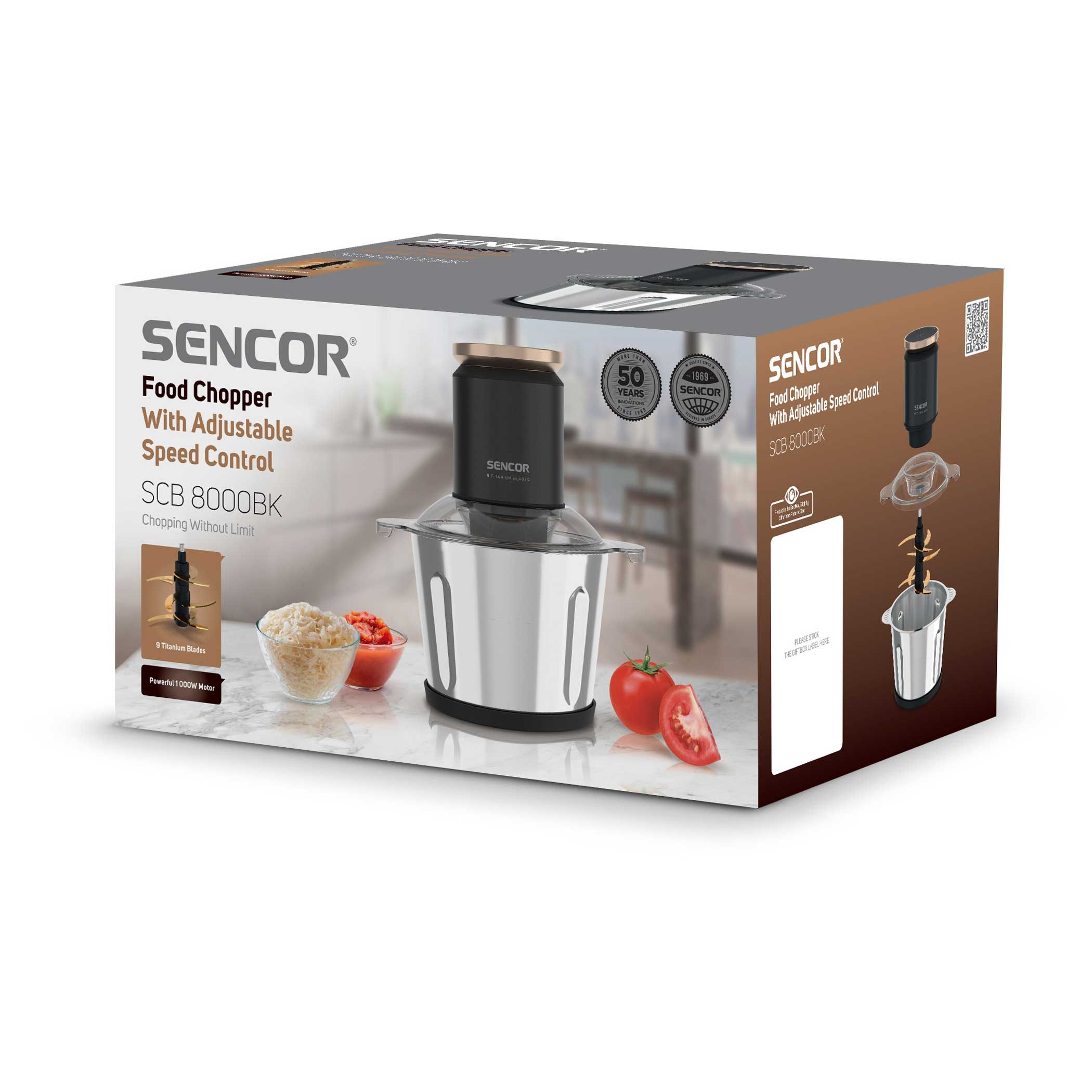 SENCOR SCB 8000BK konyhai aprító 9 titánbevonatú pengével – 10. kép
