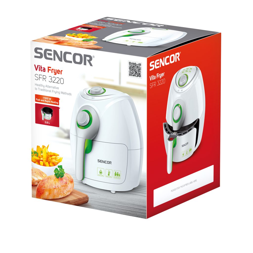 SENCOR SFR 3220WH forrólevegős fritőz 2,6 literes kosárral – 4. kép