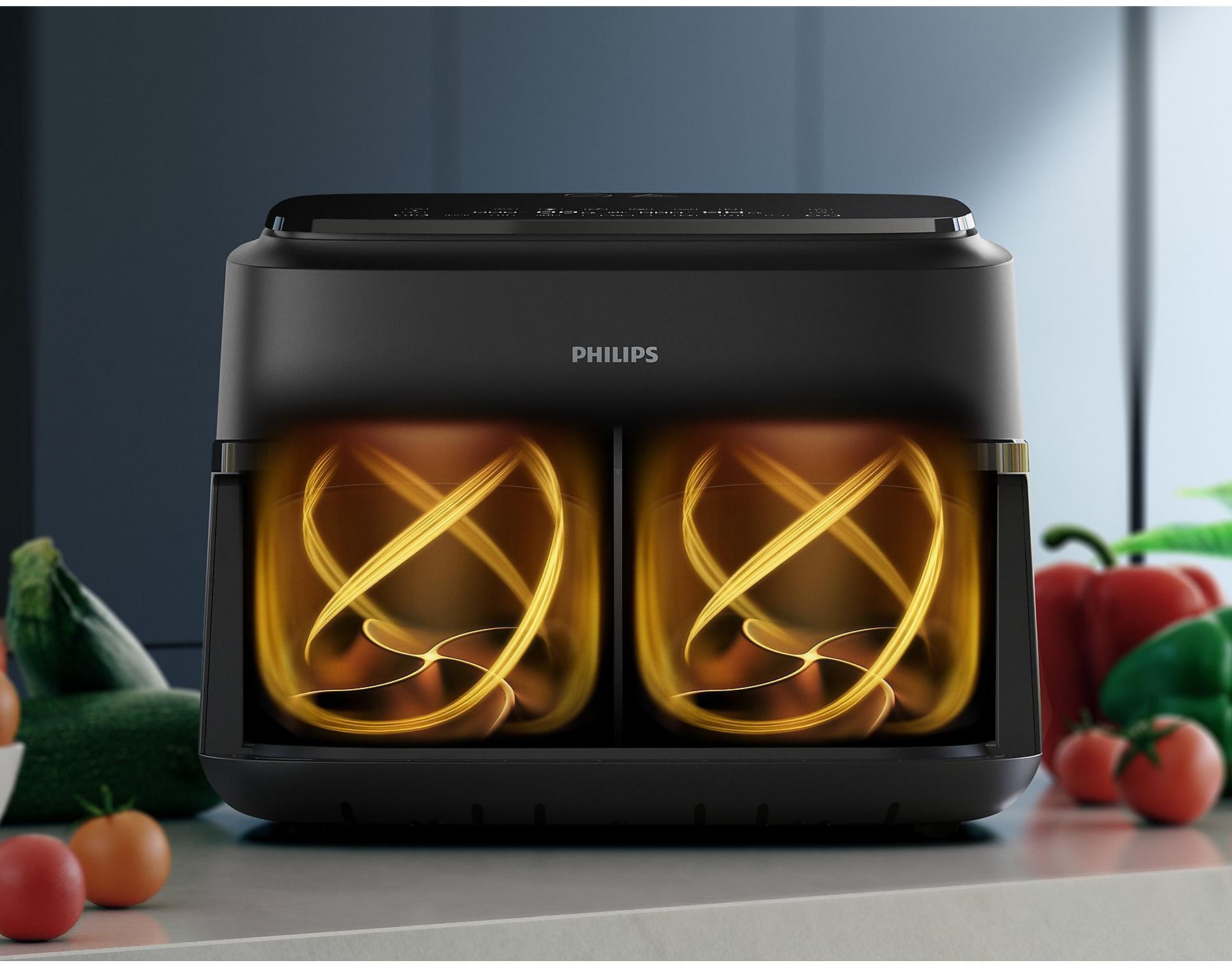 PHILIPS 1000 Series NA150/00 7,1 literes, osztható dupla kosaras airfryer – 4. kép
