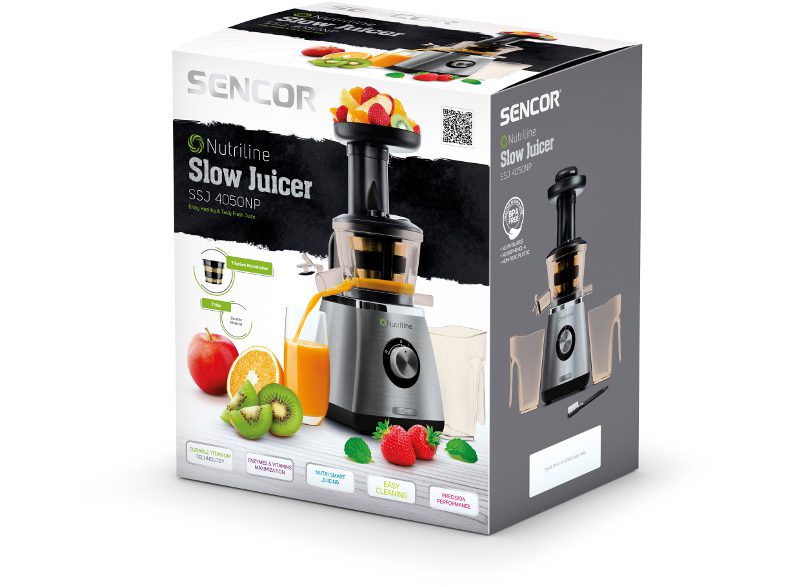 SENCOR SSJ 4050NP lassú gyümölcsprés 400 W teljesítménnyel – 2. kép