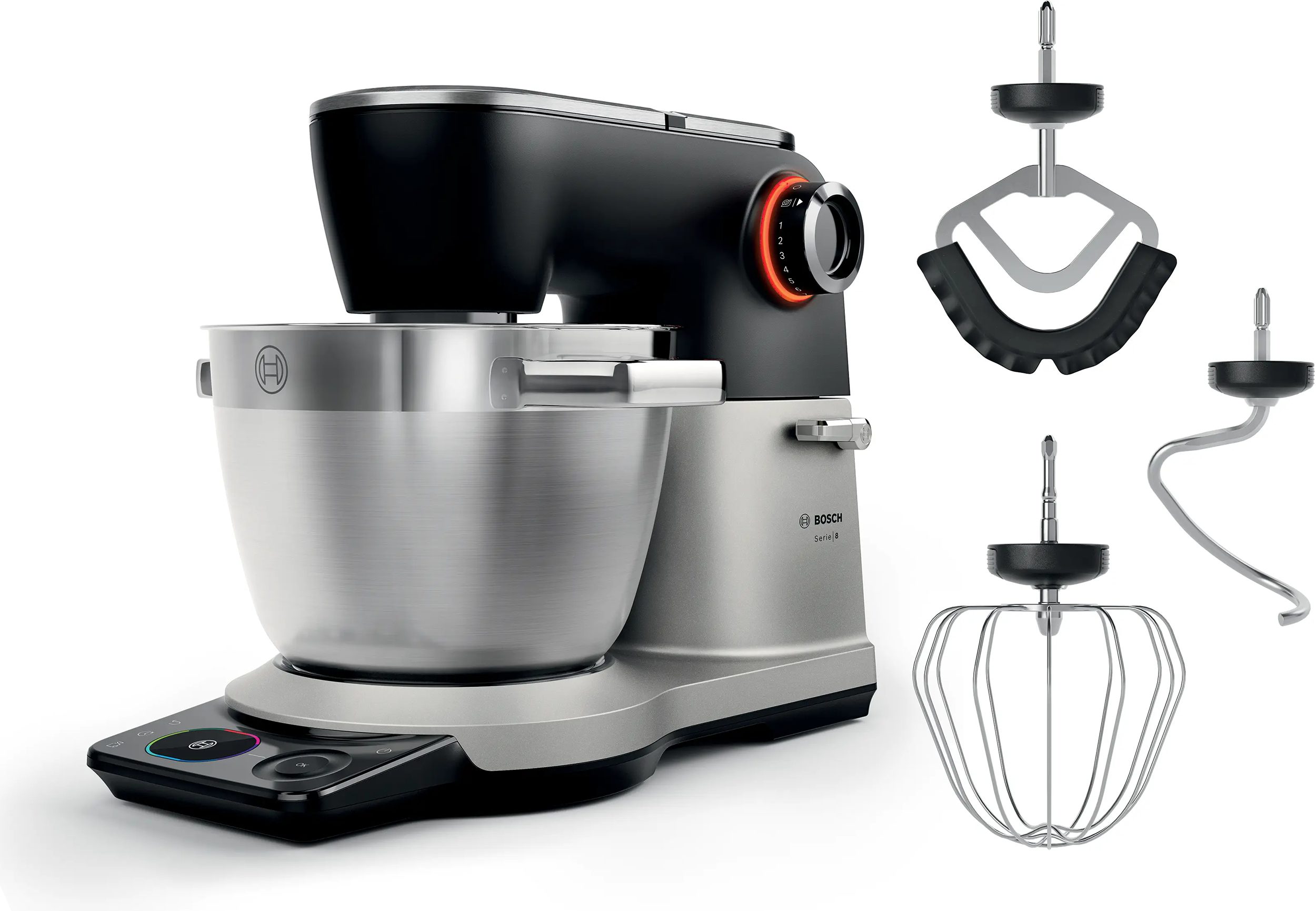 BOSCH MUMS8ZS00 Serie8 konyhai robotgép beépített mérleggel, 1800 W, fekete/inox – 2. kép